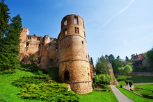 Beaufort Castle Ruins On Spring Day In Luxembourg