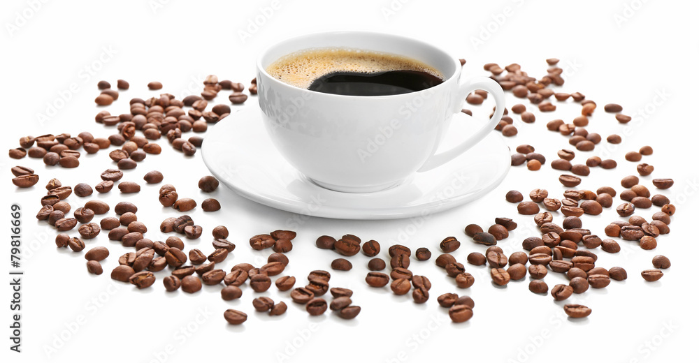Cup of coffee isolated on white