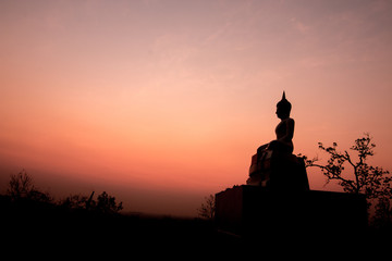 Wall Mural - Sunset and Buddha