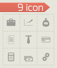 Poster - Vector black business icon set