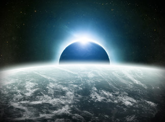 Wall Mural - Eclipse on the planet Earth