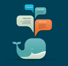 Whale Icon With Speech Bubbles