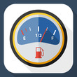 Fuel gauge icon with long shadow