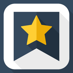 Wall Mural - Gold star on the flag icon with long shadow
