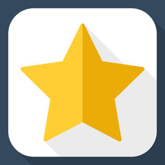 Wall Mural - gold star icon with long shadow