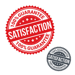 Vector stamp 100% satisfaction guarantee. Use for label, sign or