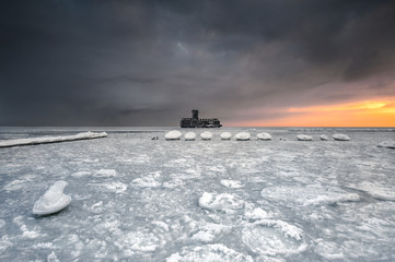 Fotomurali - Krajobraz Morski, morze, wybrzeże, Bałtyk, zima