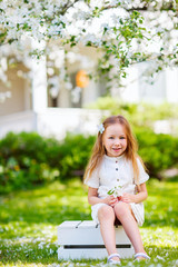 Canvas Print - Little girl spring portrait