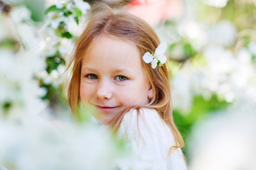 Canvas Print - Little girl spring portrait