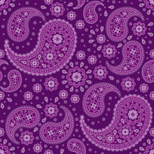 Seamless Background With Paisley Patterns In Violet Tones