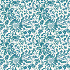 Poster - Seamless floral pattern