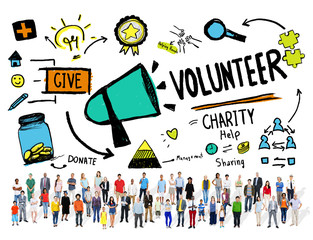 Wall Mural - Volunteer Charity and Relief Work Donation Help Concept