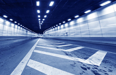 Wall Mural - Abstract car in the tunnel trajectory