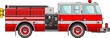 Fire truck on a white background in a flat style