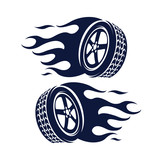 car wheel fire abstract