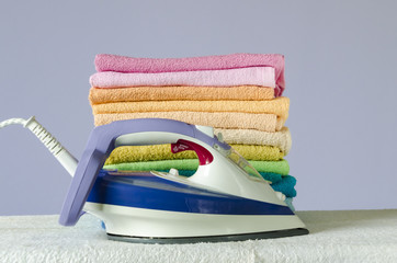 Wall Mural - Ironing colorful towels