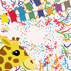 Sticker - Vector background. Confetti