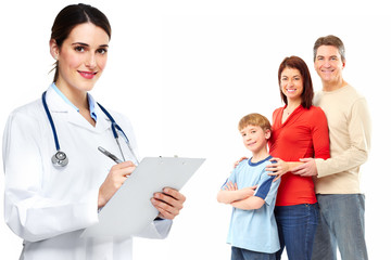 Wall Mural - Medical family doctor and patients.