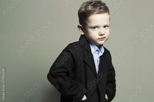 Fototapeta na wymiar fashionable little boy.stylish kid in suit. children