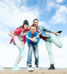 Canvas Print - group of teenagers dancing