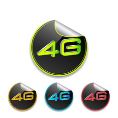 Wall Mural - 4g icon in different colors
