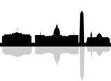 Fototapeta Sawanna - Washington DC city skyline silhouette. Vector illustration