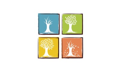 Tree 4 Season Logo Vector 2