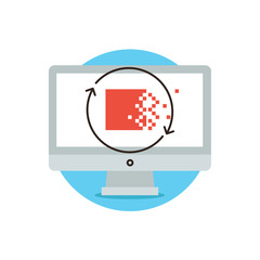 Aufkleber - Encryption and data protection flat line icon concept