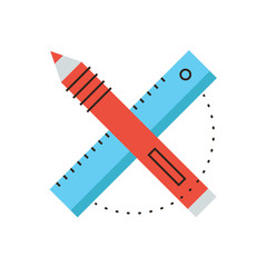 Aufkleber - Design tools flat line icon concept
