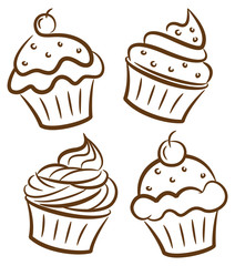 cupcake in doodle style