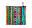 colorful hand woven bag on white background