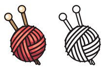 Colorful And Black And White Yarn For Coloring Book