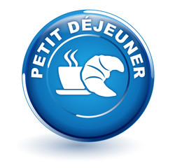 Poster - petit déjeuner sur bouton bleu