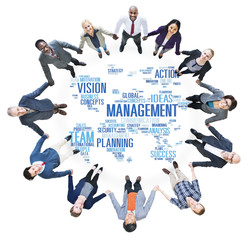 Canvas Print - Global Management Training Vision World Map Concept