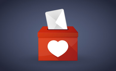 Canvas Print - Red ballot box with a heart