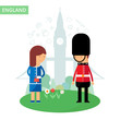 England travel vector illustration, flat style