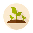 Plant sprout flat icon with long shadow