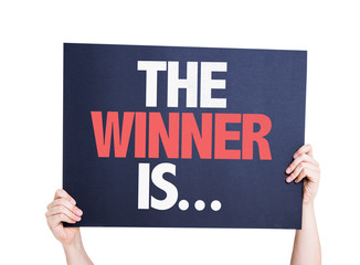Wall Mural - the winner is... card isolated on white