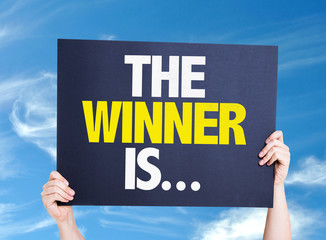 Wall Mural - the winner is... card with sky background