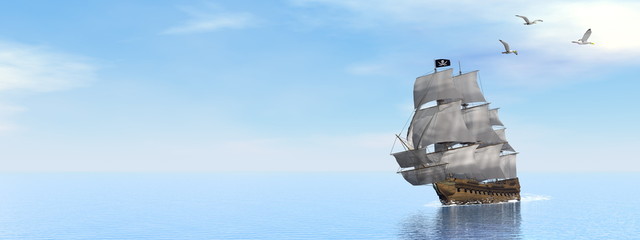 Wall Mural - Pirate Ship - 3D render