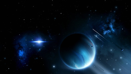 Wall Mural - deep space blue background