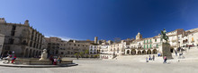 Panoramic View Of The Plaza In Trujillo Extremadura Spain