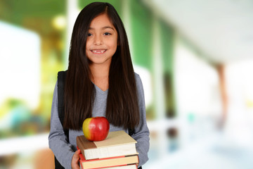 Wall Mural - Young Girl At School