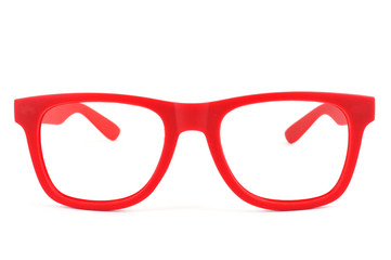 red eyeglasses