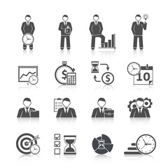 Canvas Print - Time management icons set