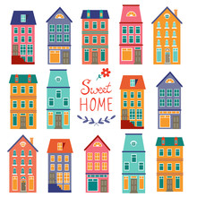 Colorful Houses Collection. Home Sweet Home Set