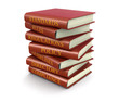 Stack of compliance and rules books (clipping path included)
