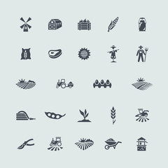 Canvas Print - Set of agriculture icons