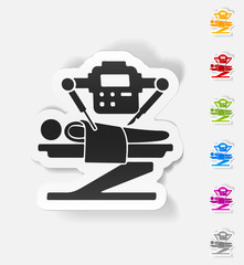 Sticker - realistic design element. robot surgeon