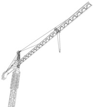 Tower Construction Crane. Vector Rendering Of 3d
